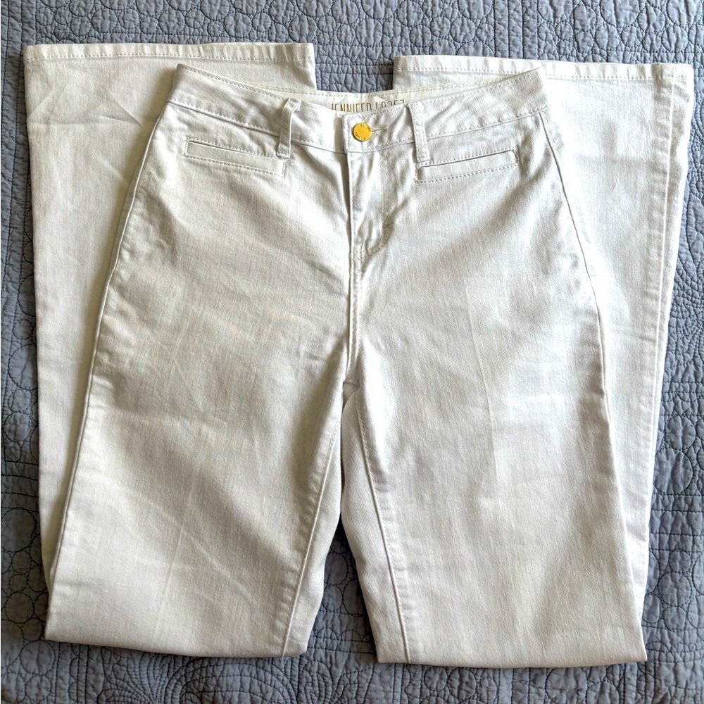 White flare jeans